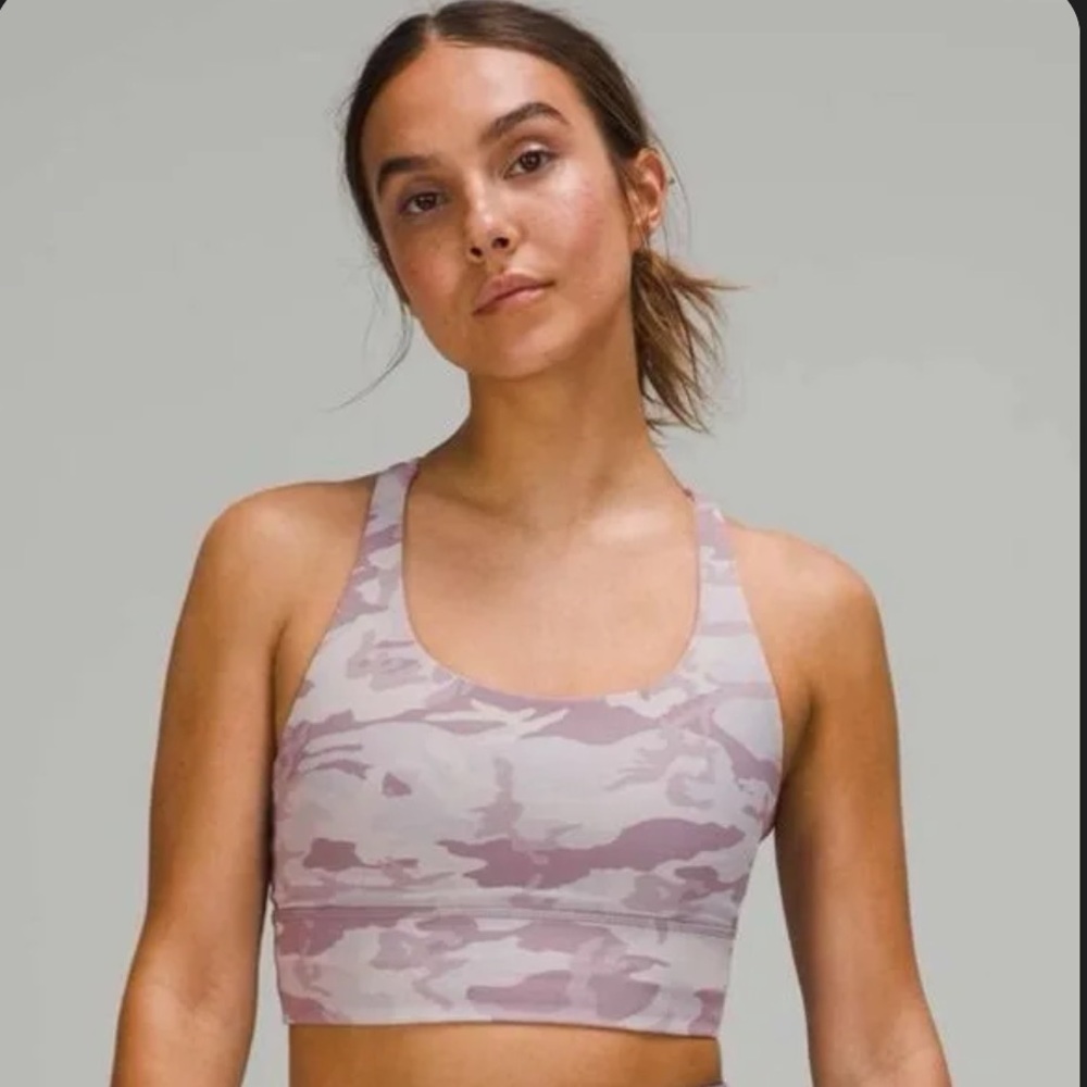 Lululemon long line energy bra ribbed purple camo 8
